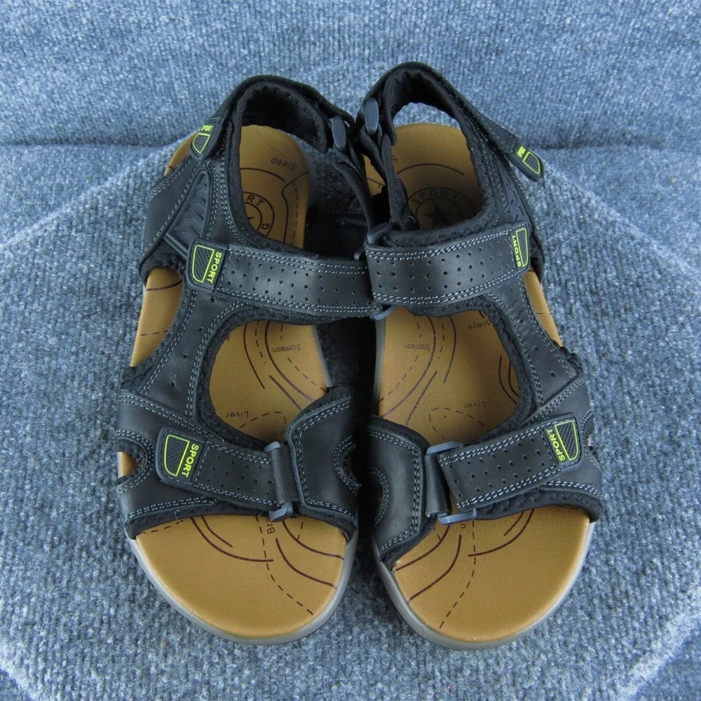 Thera Men‎ Sport Sandals Size 9 Medium Black Synthetic Hook & Loop